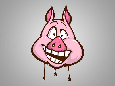 Sweet Piggy animal cartoon face illustration pig piggy smile sweet vector