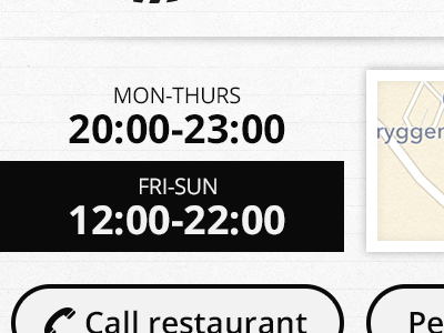 Secondary Buttons and Dodgy Opening Hours bw lined paper map open sans restaurant