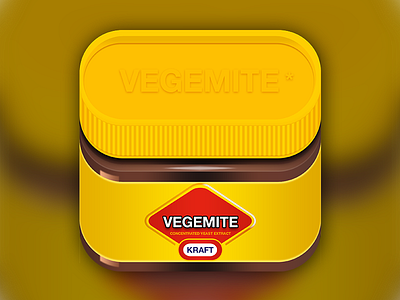 Vegemite foor icon illustration ios jar vergemite