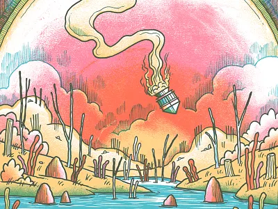 Re-entry gig illustration poster print space spaceship