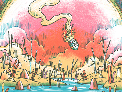 Re-entry gig illustration poster print space spaceship
