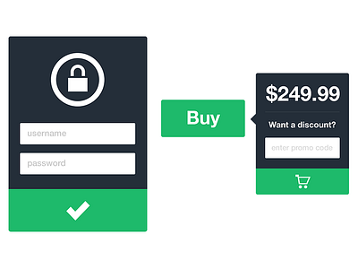 Minimal Elements buy cart code design flat form lock login minimal minimalism price promo purchase tooltip