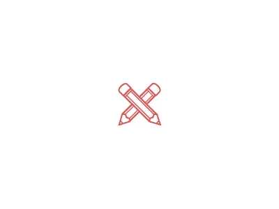 Curated Craft clean cross line logo minimal pencil