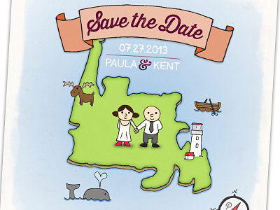 Save The Date illustration moose newfoundland save the date wedding whale