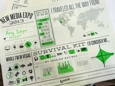 New Media Expo infographic conference icons infographic poster