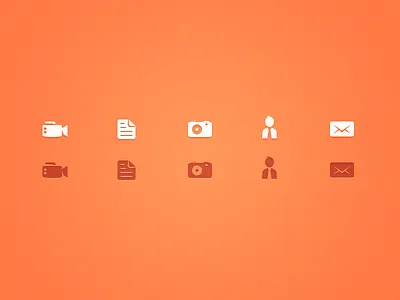 Icons avatar camera contact. icons iphone mail photos resume social ui video