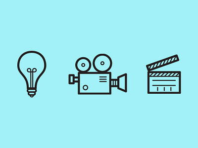 Lights, Camera, Action! action camera icon light bulb minimal