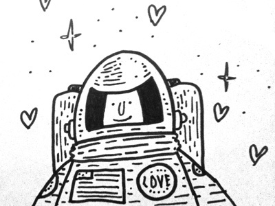 Love Astronaut astronaut drawing illustration love marker space valentine