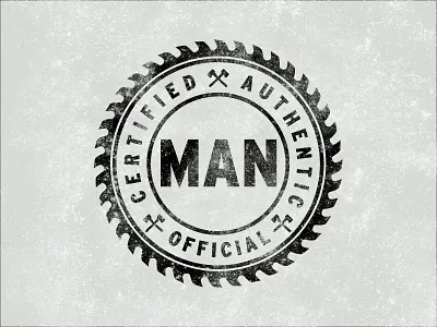 Man authentic badge blade certified logo man manly masculine official saw