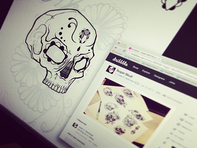 Sugar Skull pen photoshop sketch skull sugar tattoo wip