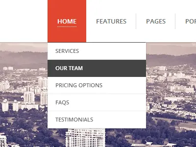 Menu Navigation drop down dropdown hover interface menu nav navigation red sepia sub nav tabs ui