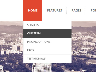 Menu Navigation drop down dropdown hover interface menu nav navigation red sepia sub nav tabs ui