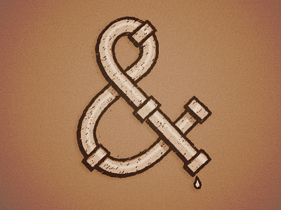 And ampersand drip drop logo pipe piping plumber water wordmark