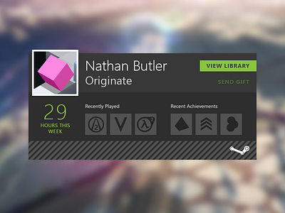Steam Gaming Widget flat gaming minimal ui