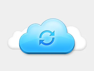 Cloud sync blue cloud gloss icon soft sync