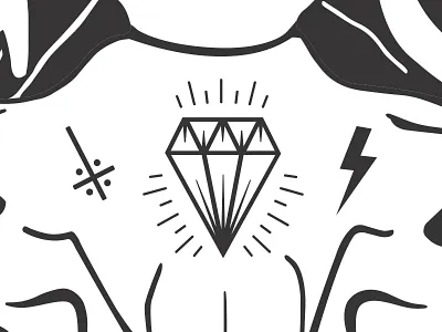 Fluro Goat Skull - clean up illustration t shirt