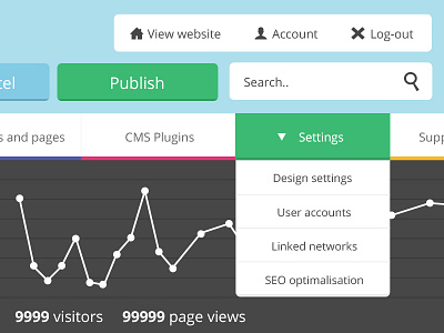 Smply UI elements buttons cms dropdown graph menu ui