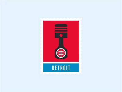 Detroit Pistons ball basketball black blue car engine logo machine nba piston red sports stamp