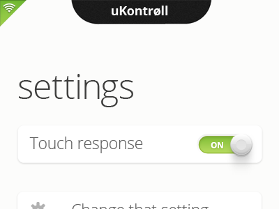 uKontrøll Settings Page app iphone settings ukontrøll