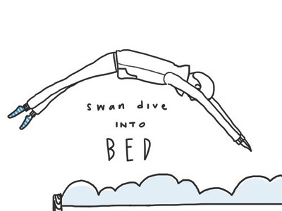 Swan dive drawing illustration