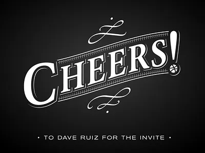 Cheers! invite typography