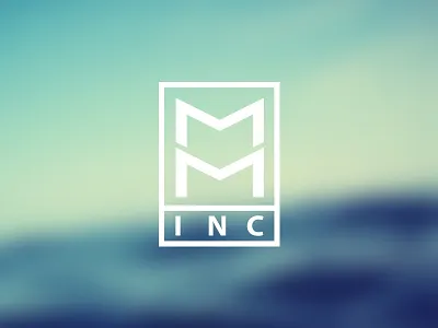 M+M Inc. Logo blue blur box branding clean green hipster letter logo m mm rectangle simple square stacked