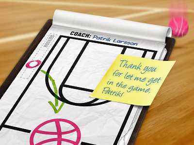 Thanks coach! clipboard coach debut game illustration