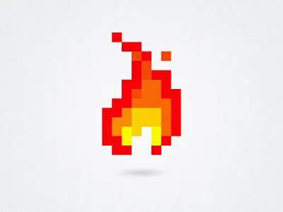 Pixel Flame fire flame illustration logo vector