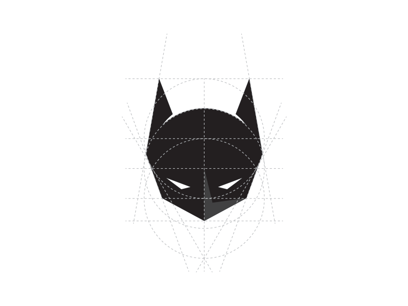 Geometric Superheroes batman logo spiderman