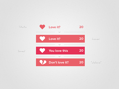 Love Button button heart like love metro minimal ui web