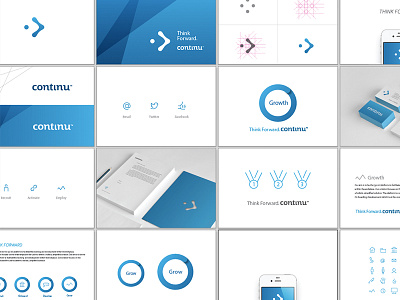 Continue Branding Spread branding colorful continu design focus lab gradient icons identity logo logo design logotype print simple