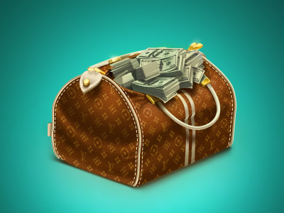 Money bag brown dollar green louis money monogram speedy vuitton