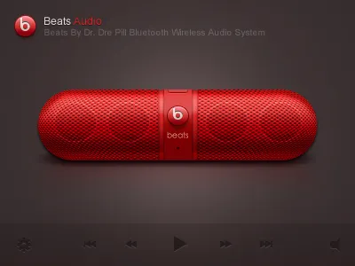 Beats Audio app application audio beats icon ios iphone logo paco player red sound ui