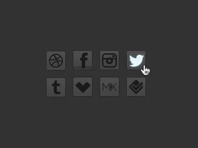 Social Network Icons buttons cybertech designermx dribbble facebook icons instagram social media tumblr twitter ui ux