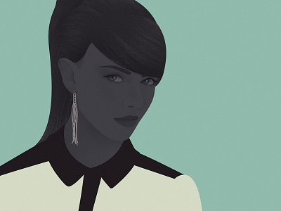 Hello boys... digital editorial illustration portrait profile woman