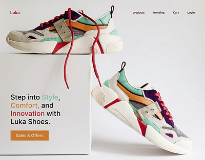 Luka shoes selling products shoes ui ux ui web design