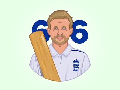 Joe Root 66 66 cool cricket cricket drawing cricket illustration england groovy illustration illustration illustrator joe joe root joe root 66 modern root vector