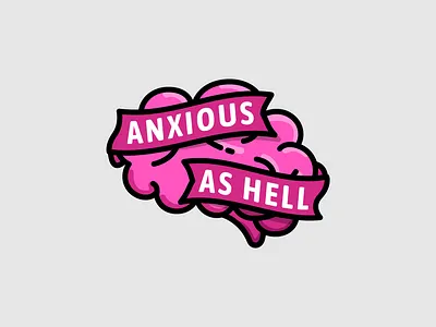 Anxious As Hell anxiety anxious as branding cool design health hell idk illustration illustrator logo mental modern