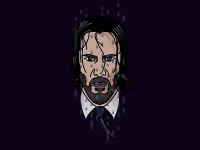 Wick In The Rain consequences cool dark illustration illustrator john john wick keanu keanu reeves modern rain reeves vector wick