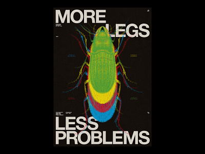 MORE LEGS LESS PROBLEMS /484 clean design modern poster print simple type typography