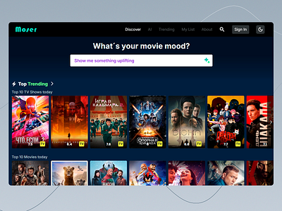 Moser - Streaming Platfrom ai ai assistant content content discovery digital media entertainment movie navigation personalization search ai streaming platform tv shows ui ui design user experience user interface ux uxui video platform visual design