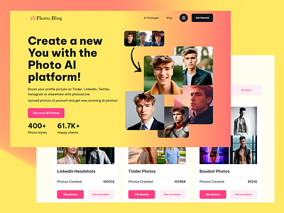 Photo. Blog - AI-powered platform ai ai platform ai studio design design tools digital art image enhancement personal branding photo editing photograpgy profile picture social media tech ui ui design user interface ux ux design visual design web design