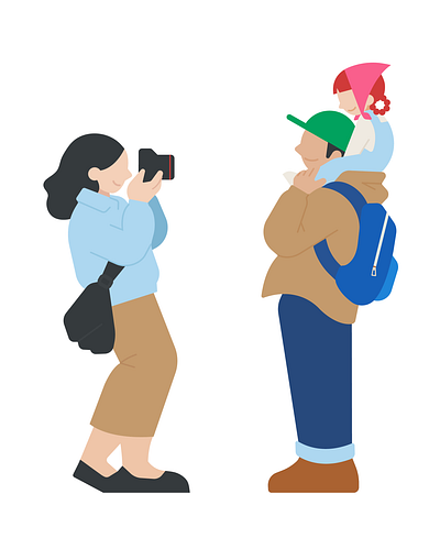 Family Trip baby backpack camera child children cross bag daily life day trip design family graphic graphic design icons illustration memory photo travel trip vector art