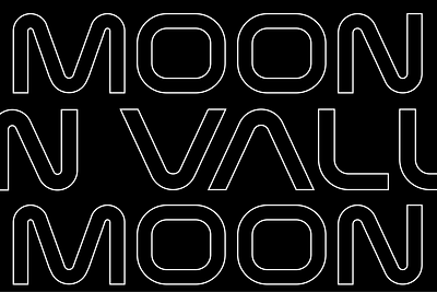 Moon Valley Typeface adventure black branding bw design geometric graphic design icon identity logo mark moon nasa space typography vector white