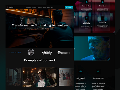 Leader Studios Homepage Design ai data design digital design digital media film making film production homepage innovation post production studios tech ui ui design ux uxui video editing video tech visual web design