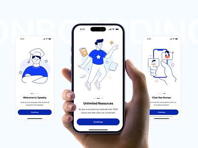 IOS App Onboarding Screens AI Language Teacher ai app design interface ios onboarding ui ux