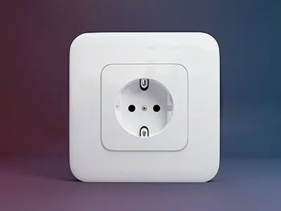 Power socket 3d c4d light power socket switch