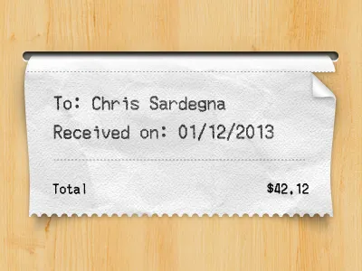 Realistic Receipt commerce grain item price sale wood