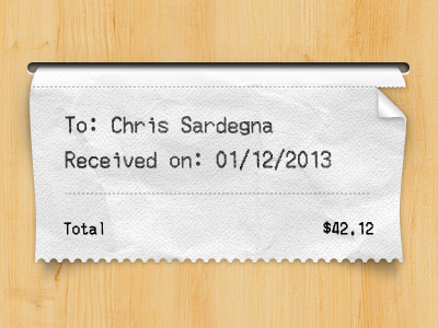 Realistic Receipt commerce grain item price sale wood