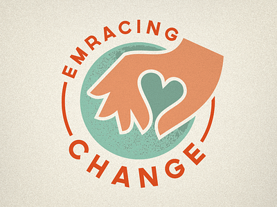 Embracing Change hand heart identity illustration logo tshirt typography